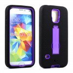 Wholesale Samsung Galaxy S5 SM-G900 Armor Hybrid Case with Stand (Black Purple)